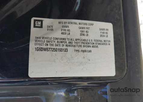 2005 Cadillac Sts V6 из США, поврежденный, VIN 1G6DW677250193123